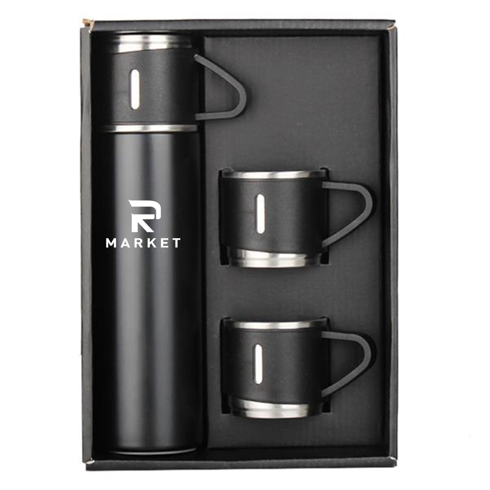 Stainless Steel Thermos Vacuum Flask with 2 Thermos Cup 2