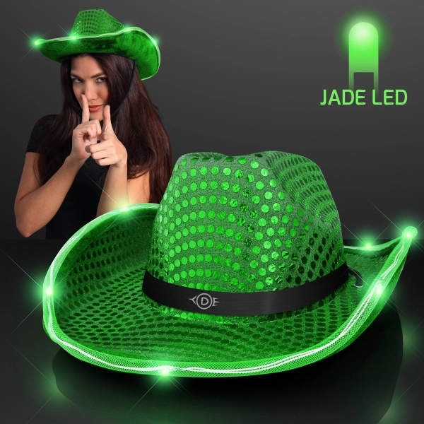 Sequin Cowboy Hat with Black Band 24