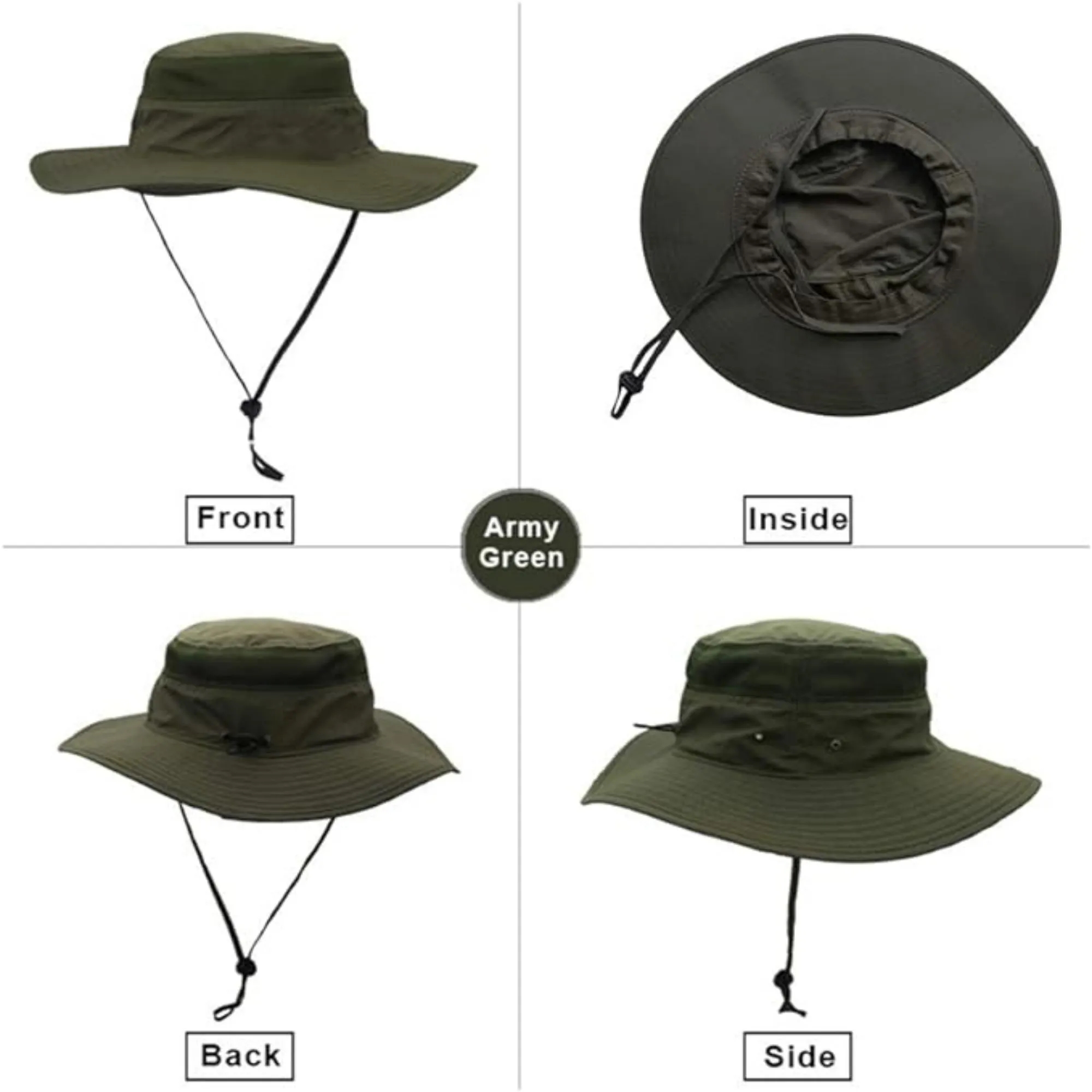 Wide Brim Fisherman Hat Chin Drawstring 4
