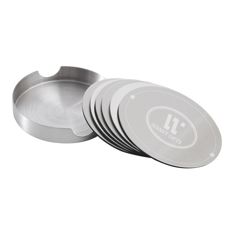 6 Piece Stainless Steel Coaster Set 4