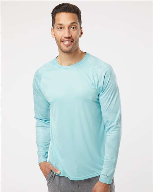 Unisex Cayman Performance Camo Colorblocked Long Sleeve T-Shirt - 216 42