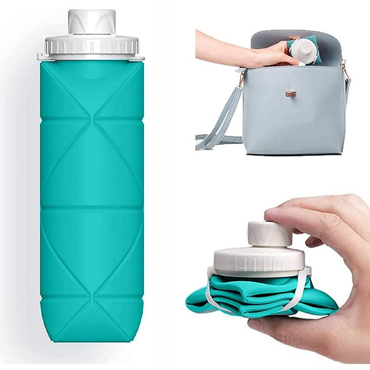 600ML Folding Silicone Water Bottle 2