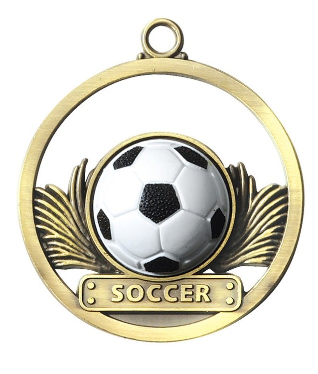 Soccer Game Ball Medal, 2" 2