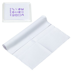6" x 6" 220GSM Microfiber Cleaning Cloth in Clear PVC Case 18