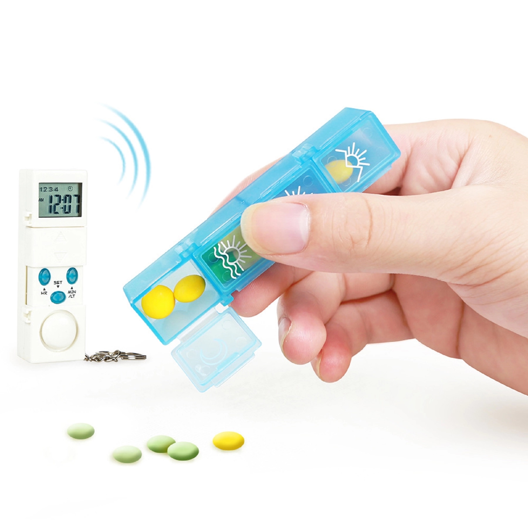 28 Grid 7 Day Pill Box with Alarm Clock 2