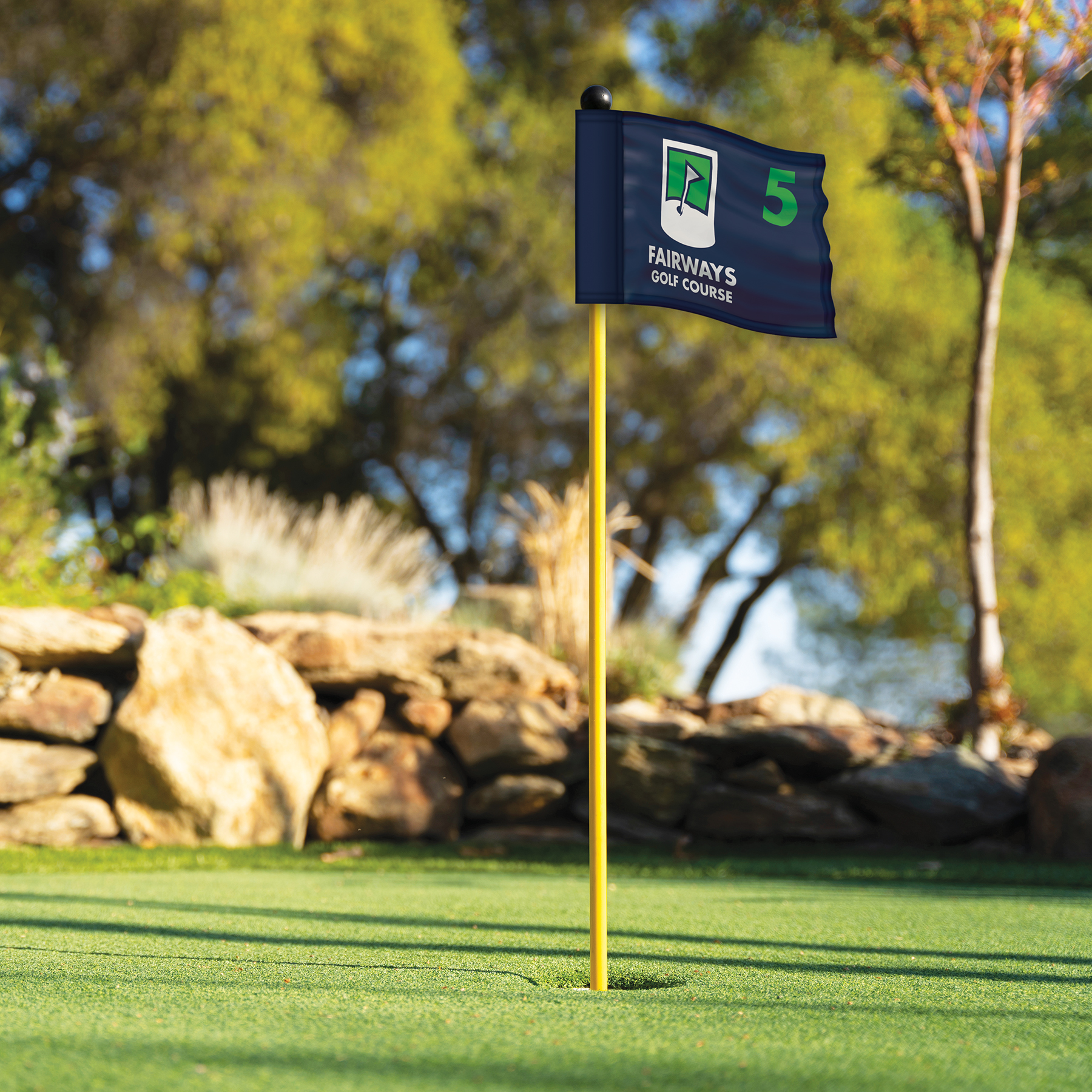 6" x 8" Single Reverse Golf Flag with Tube 2