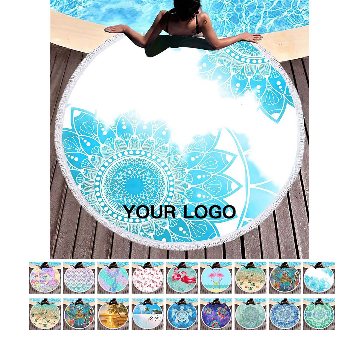 Lightweight Round Microfiber Towel for Summer Activities 20
