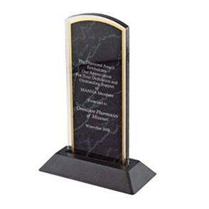 Marbleized Arch Award w/Pop-In Base 3