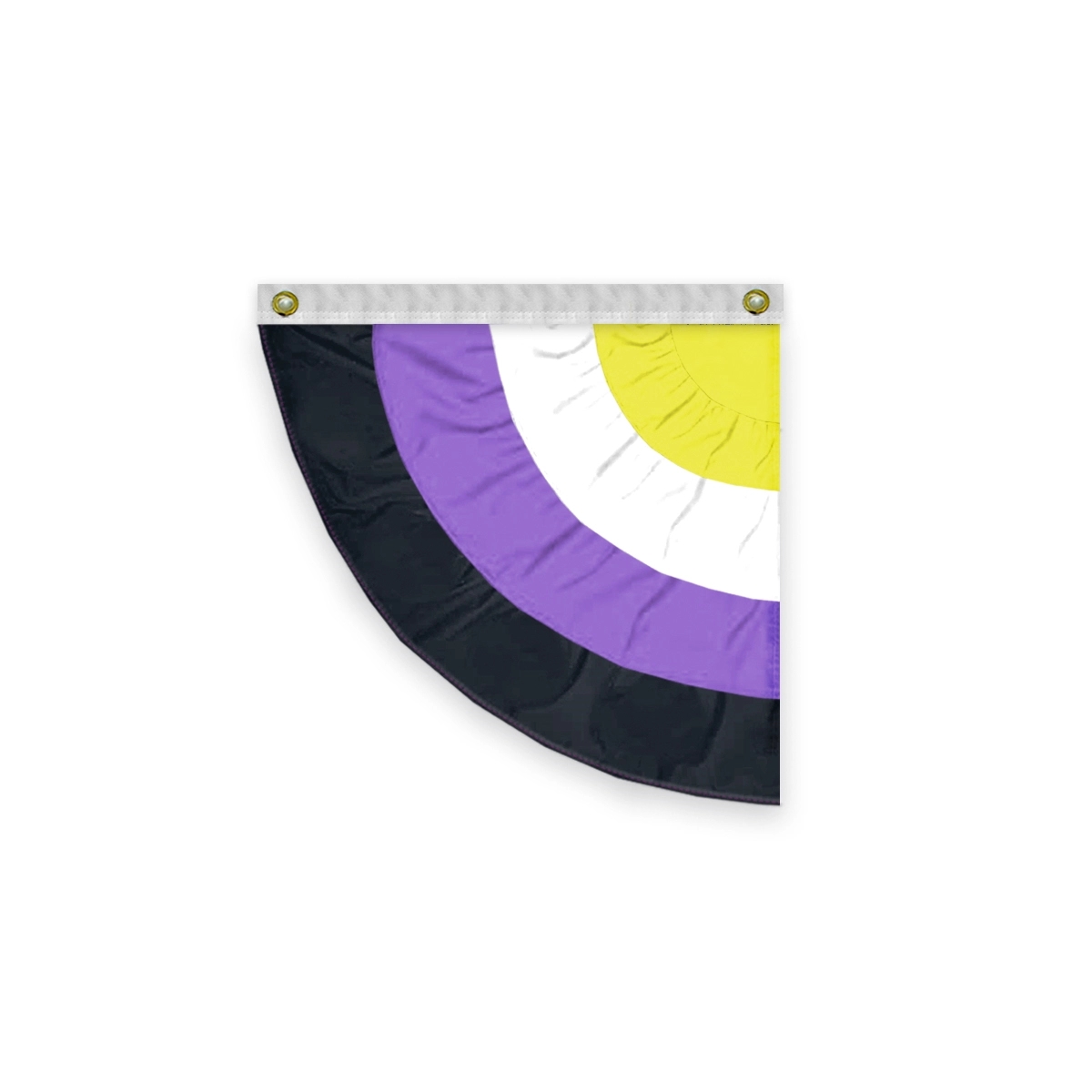 3'x3' Non-Binary Pride Pleated Half Fan- Left Side 1