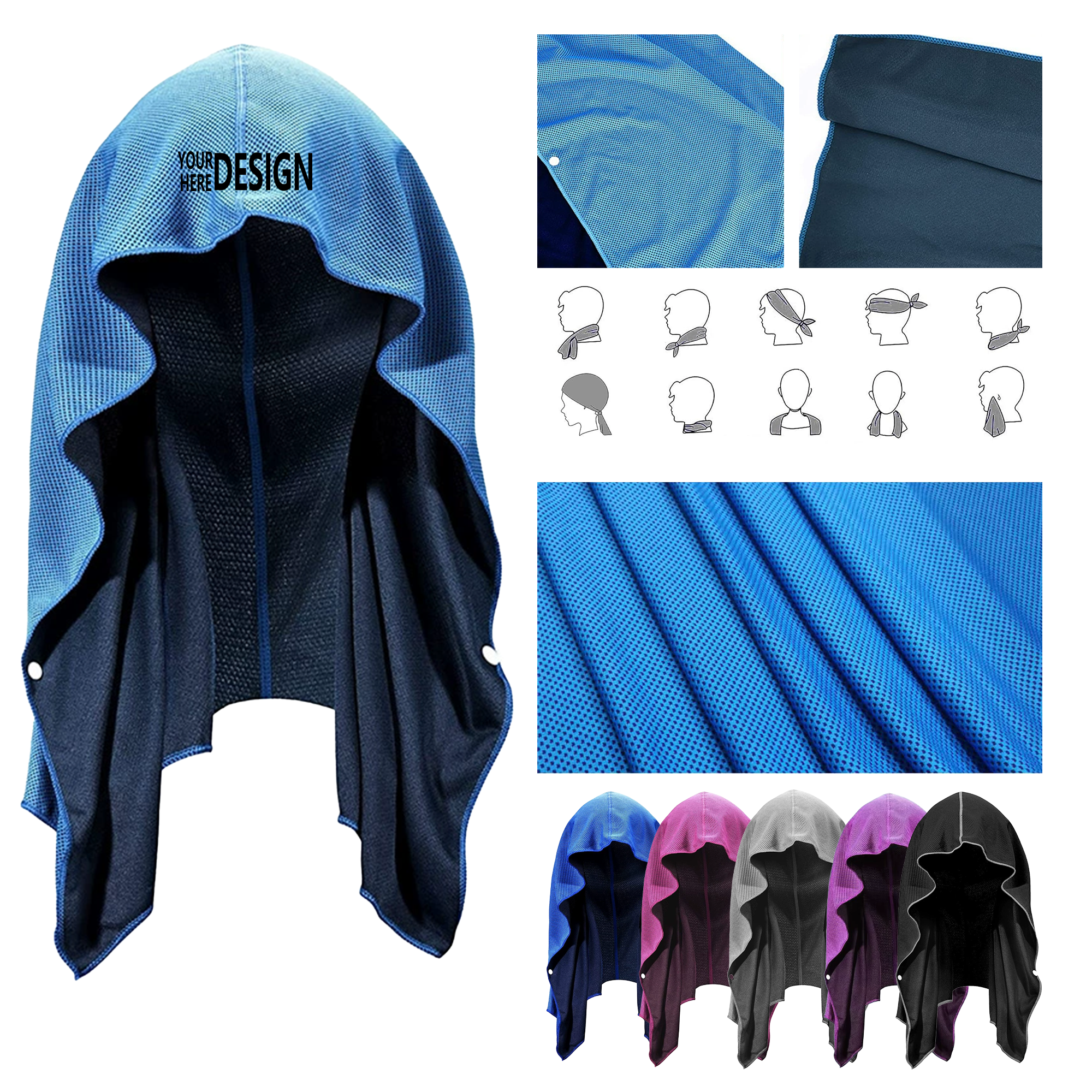 Slip-Resistant Buttoned Head Towel 3