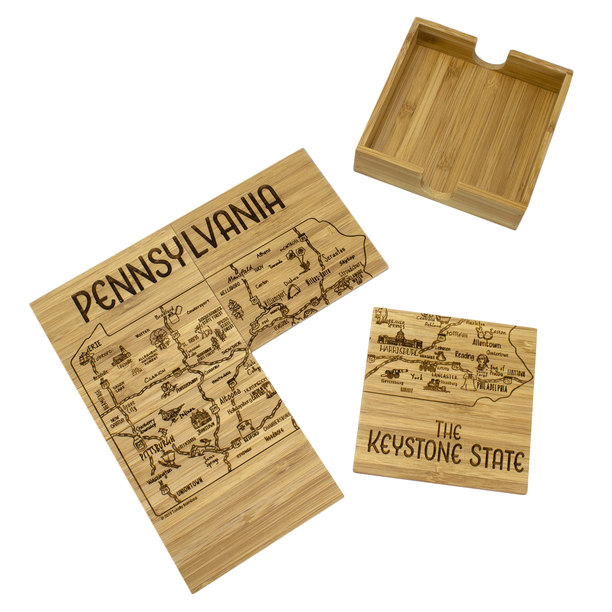 Pennsylvania Puzzle Coaster Set 11