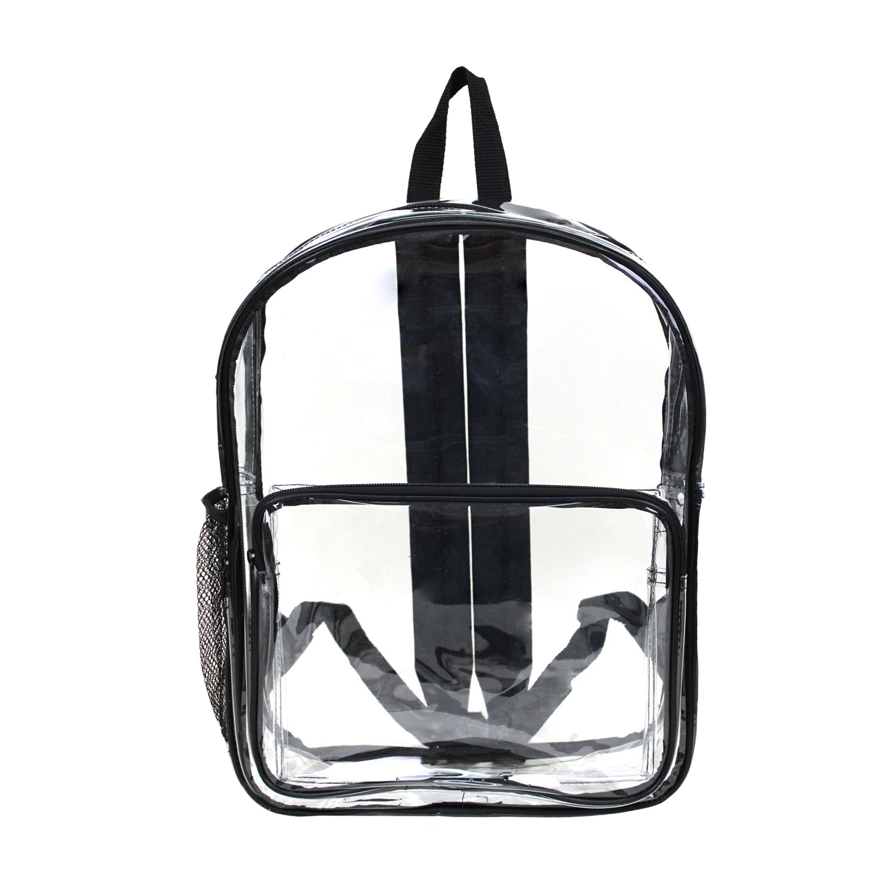 16" Heavy Duty Clear Security Side Mesh Pocket Backpack 2