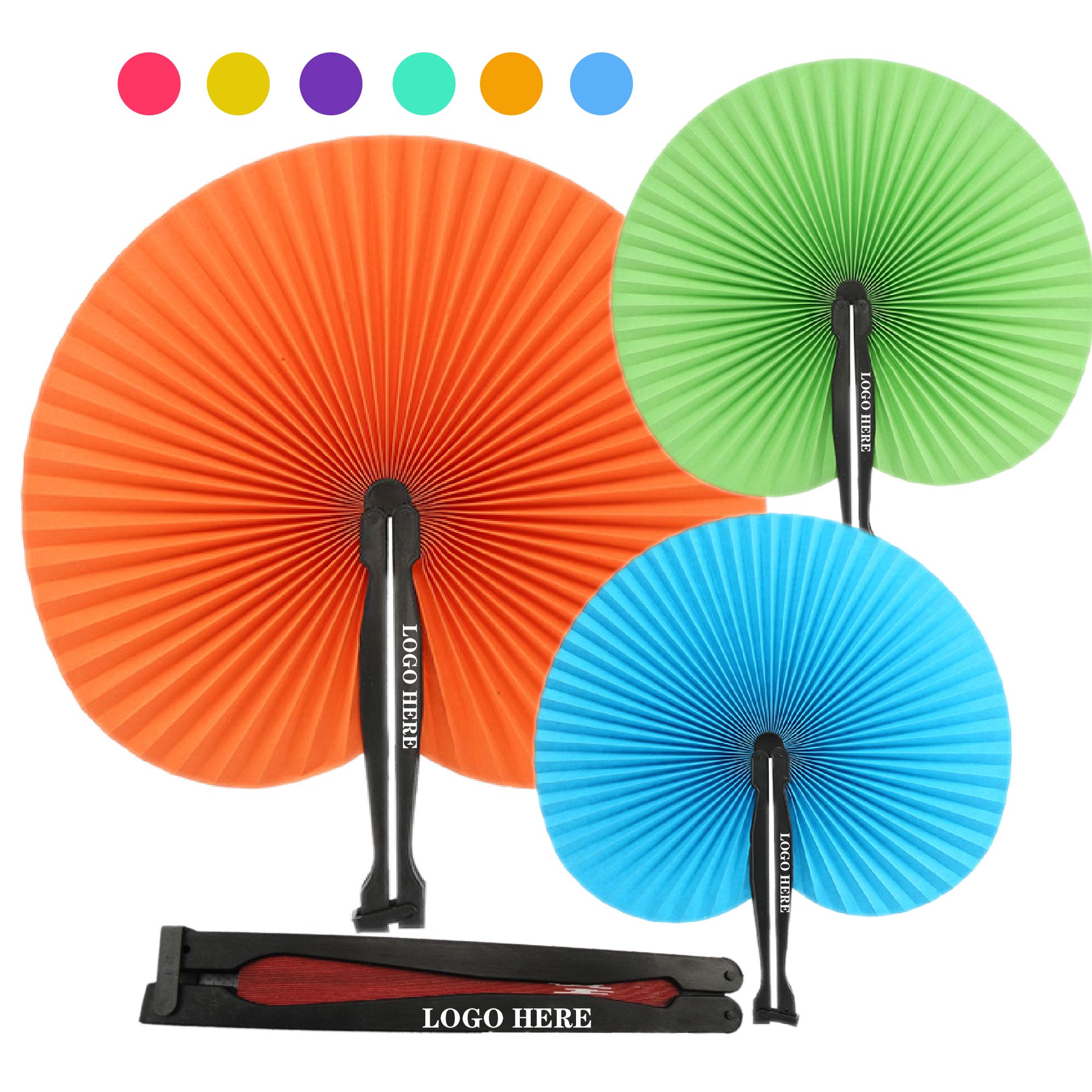 Round Folding Paper Fan 2
