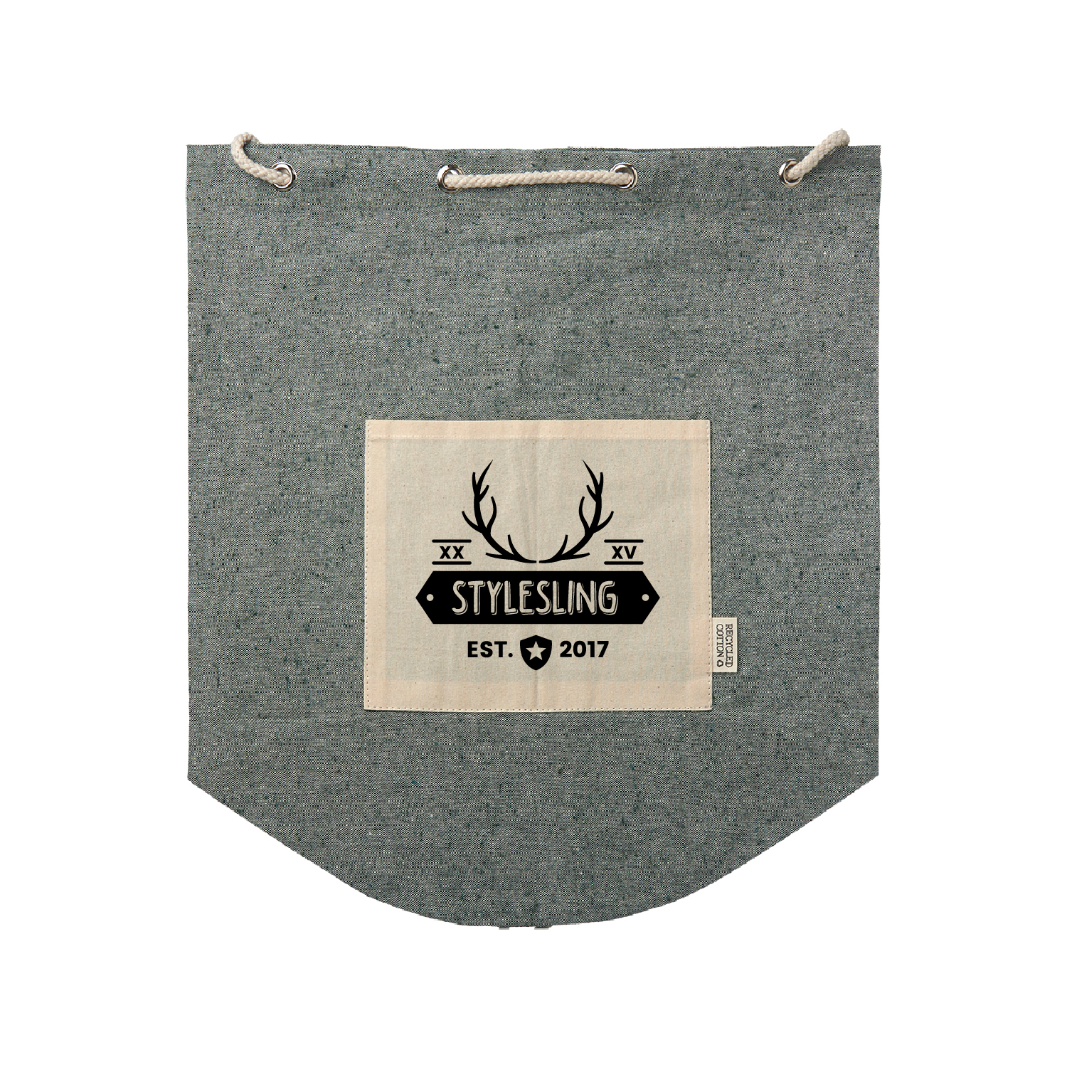 Recycled Cotton Drawstring Backpack (Full Color Imprint) 3