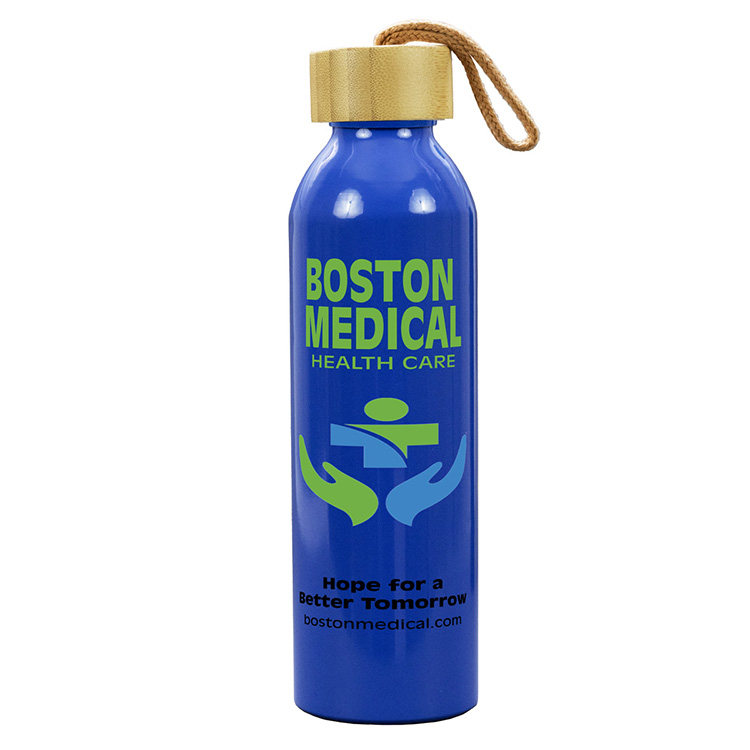 "WHITNEY" 22oz Recycled Aluminum Bottle With a Bamboo Lid 5