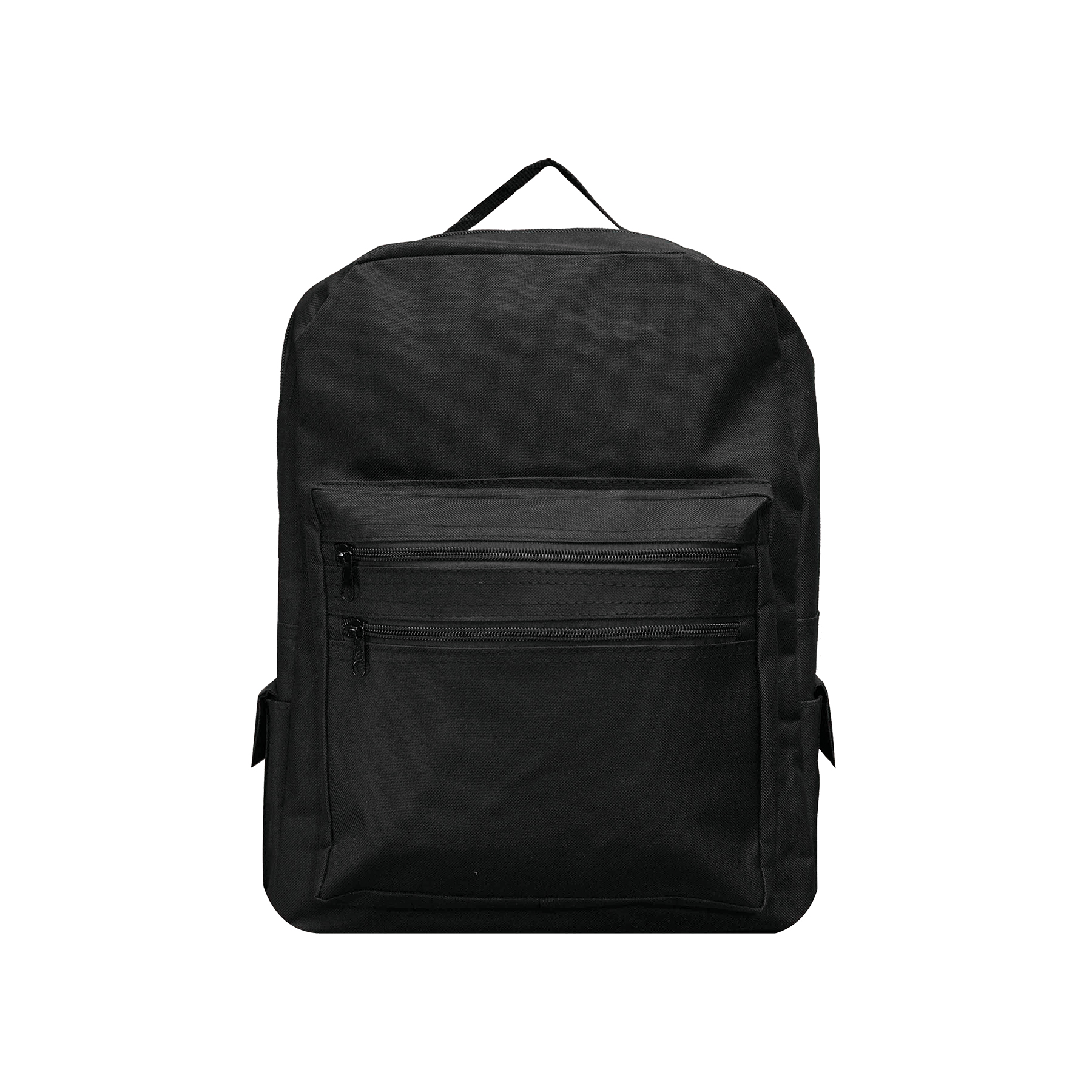 Backpack with large front compartment & 2 side pockets. 13