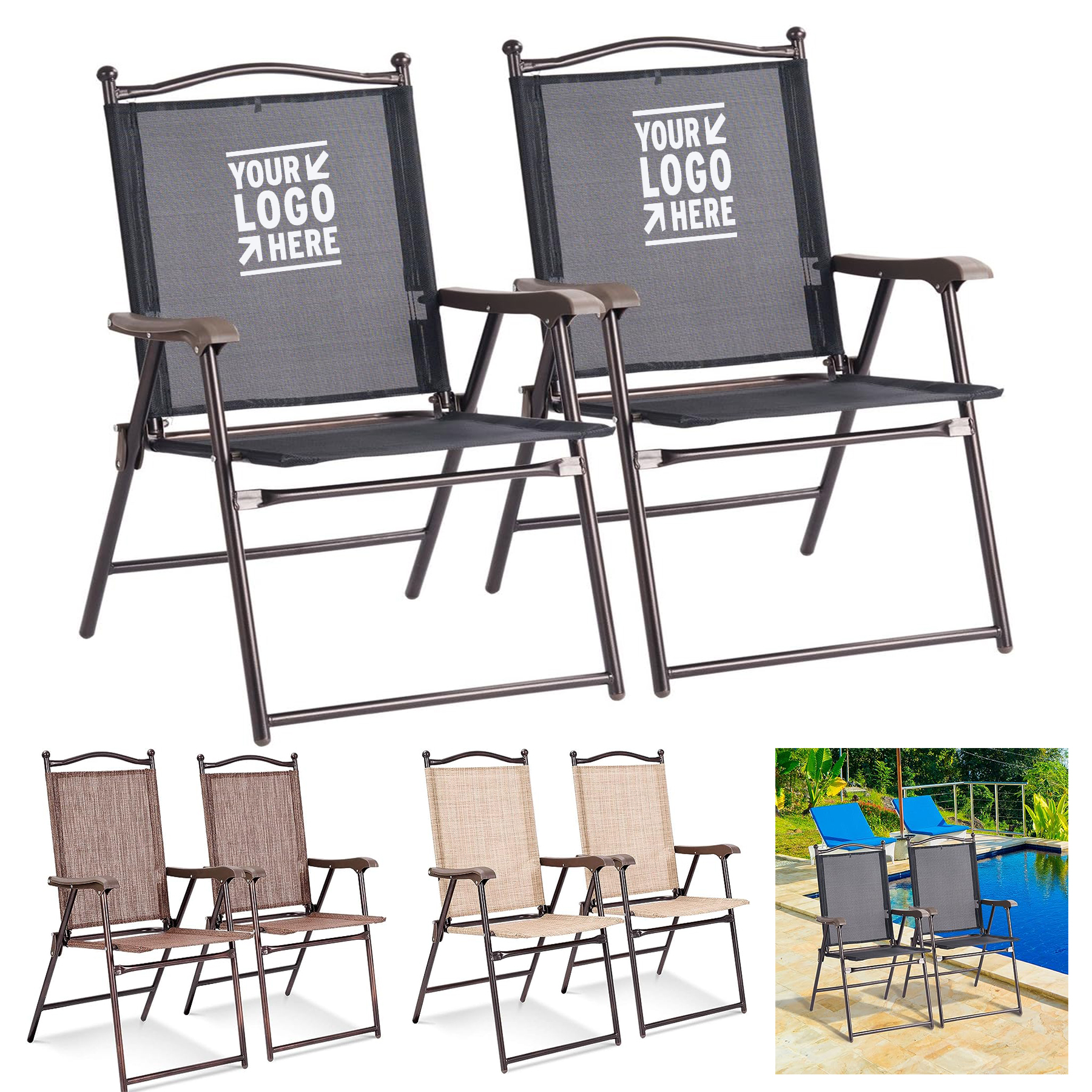 Patio Folding Indoor Outdoor Lawn Camping Garden Pool Beach Yard Lounge Sling Chair
2