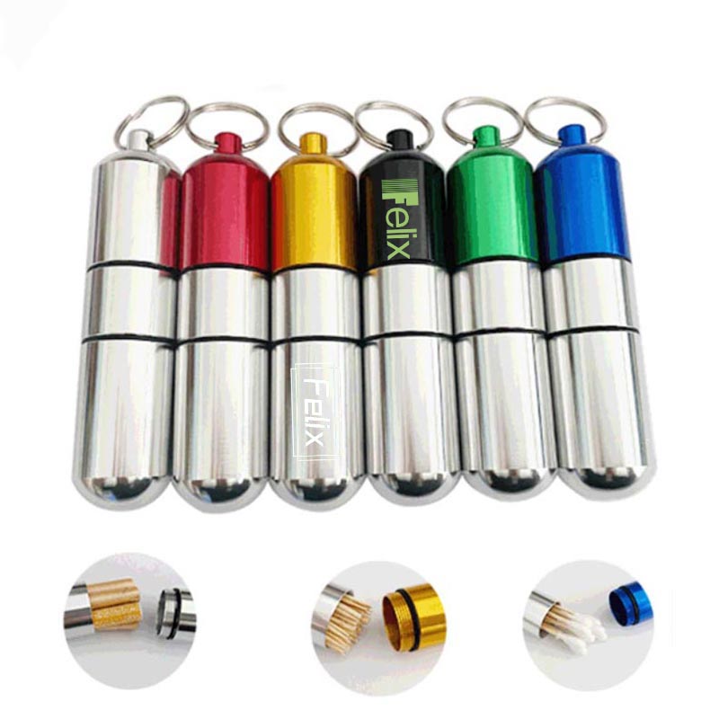 Metal Pill Cigarette Case Keychain 2