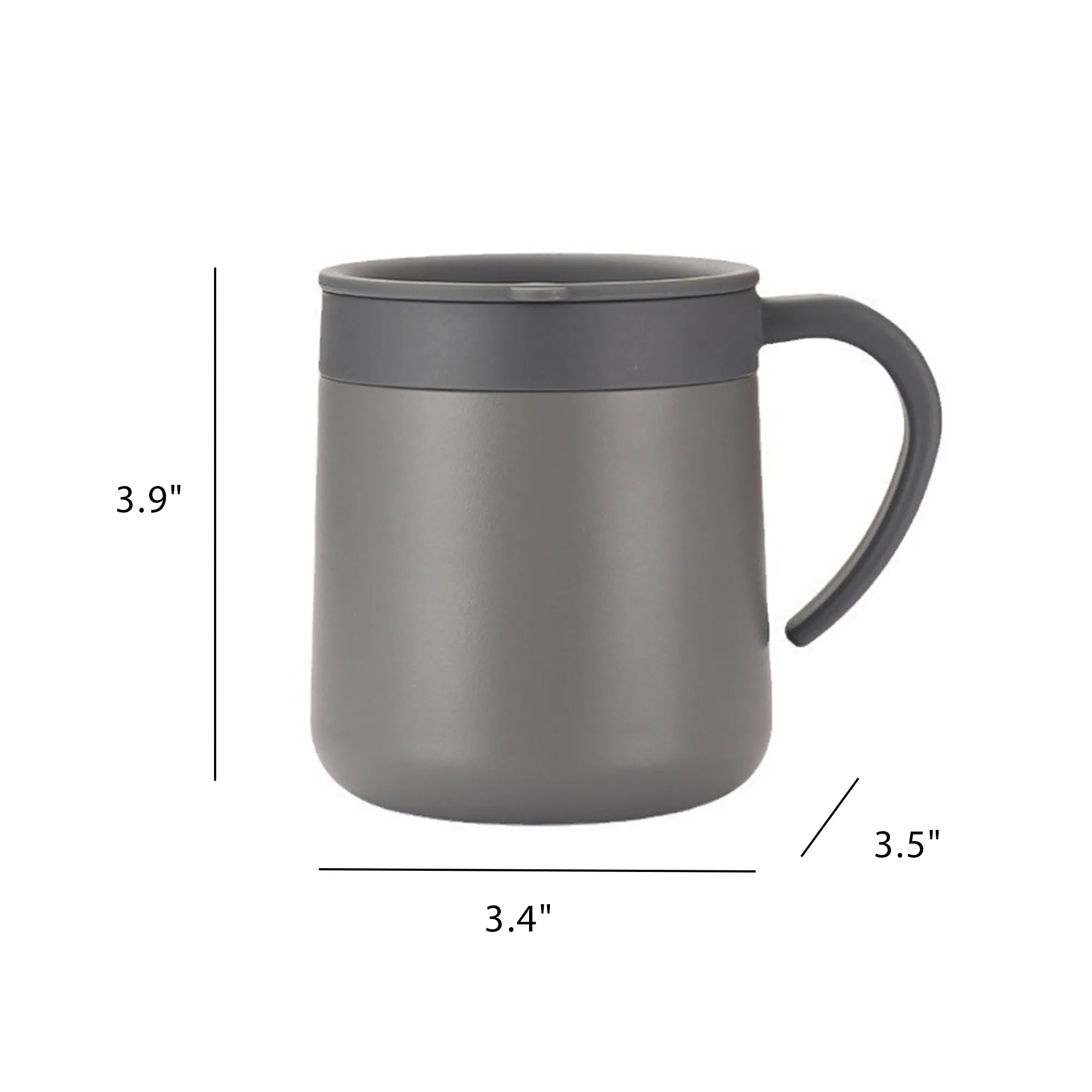 12Oz Stainless Steel Coffee Cup With Lid And Handle 3