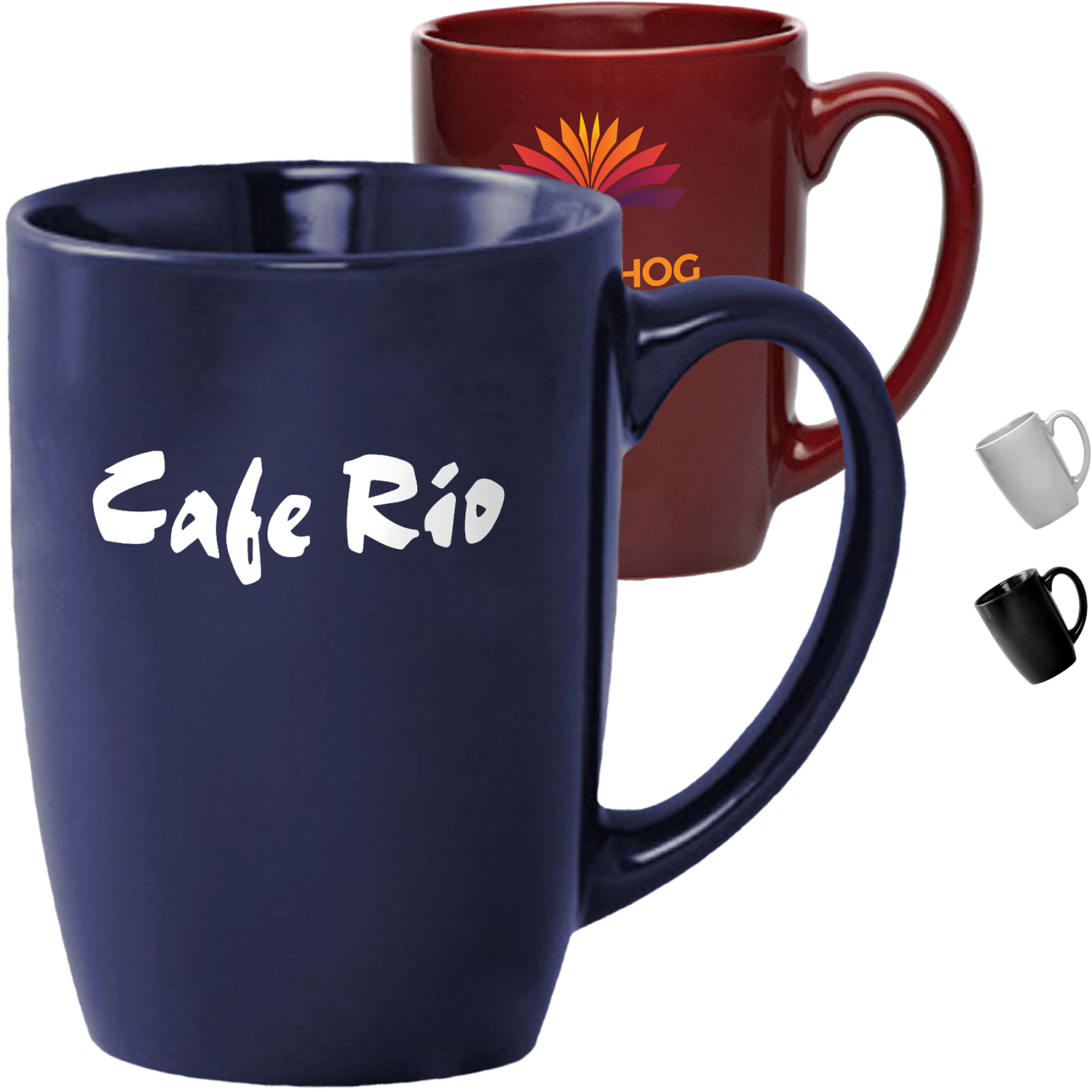 16 oz Large Glossy Ceramic Coffee Mug w/ Custom Logo 2