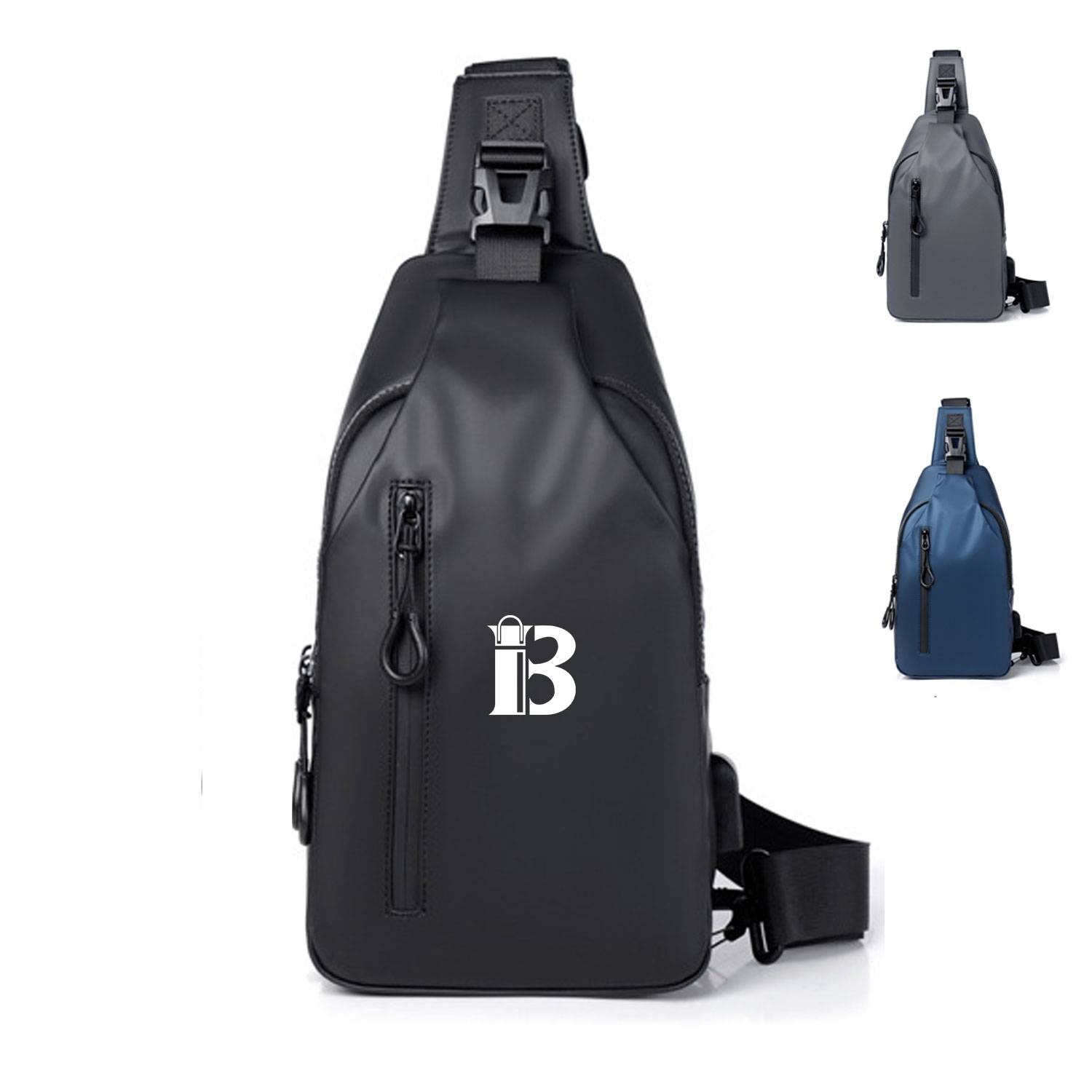 Oxford Sling Chest bag For Men with USB Charging Port 9
