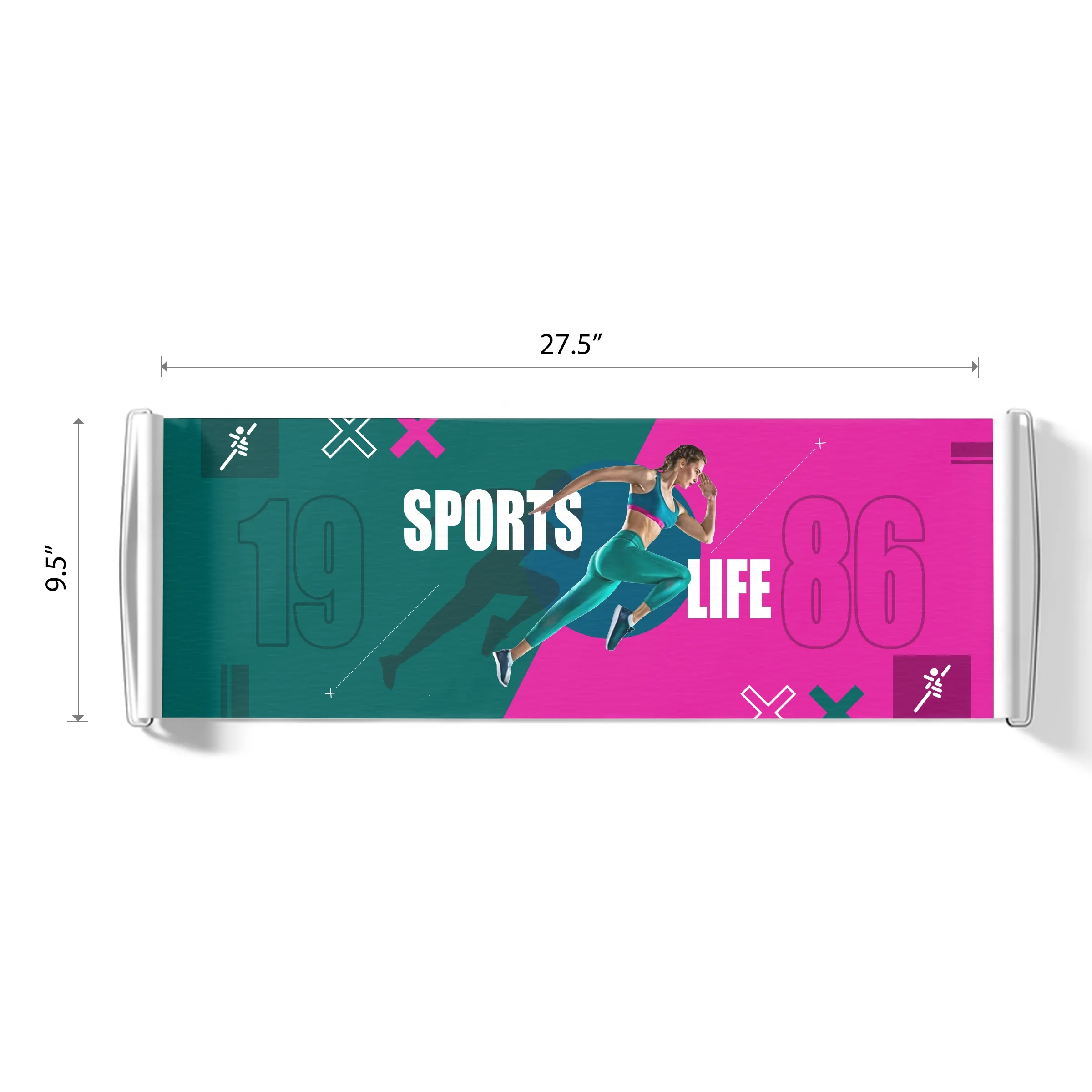 9.5" x 27.5" Custom Scroll Banner - Single Sided 2
