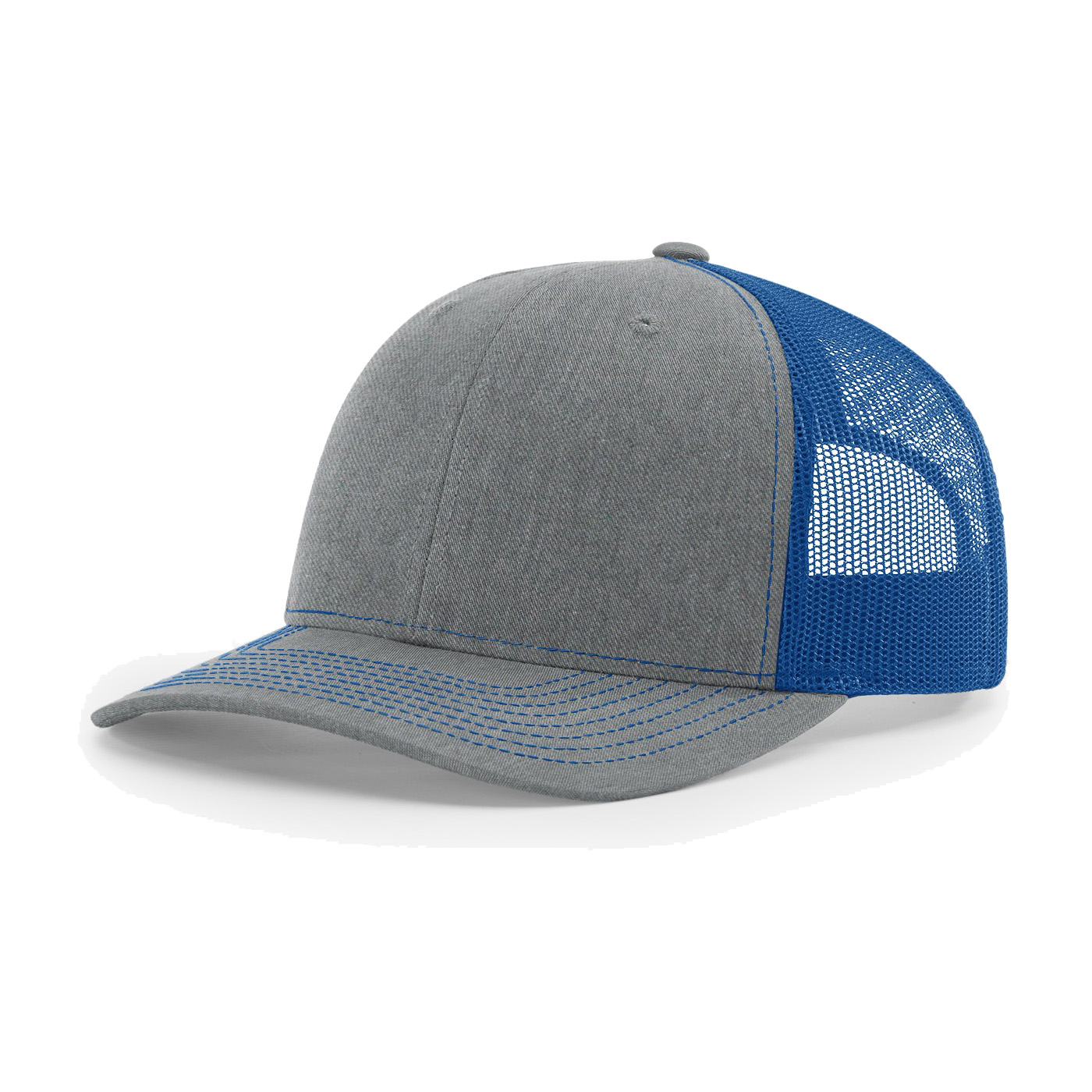 Richardson 112 6-Panel Snapback Trucker Hat w/Leatherette Adhesive Patches or Embroidery 98