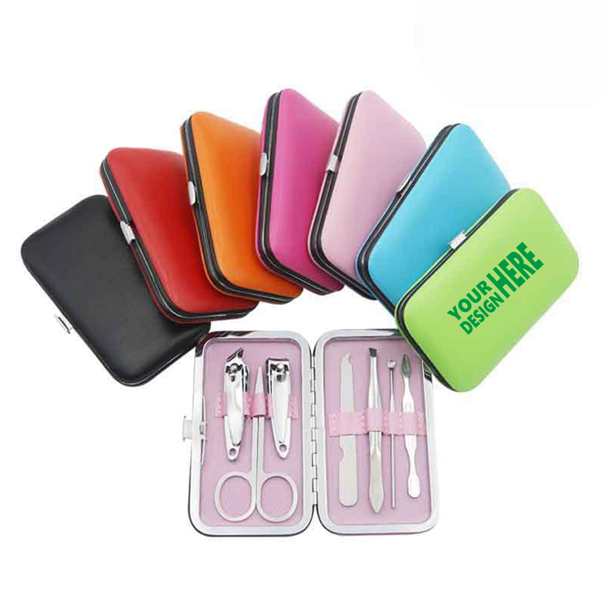 MOQ 50 7-Piece Manicure Kit Candy Color Nail Clippers Custom Logo 1