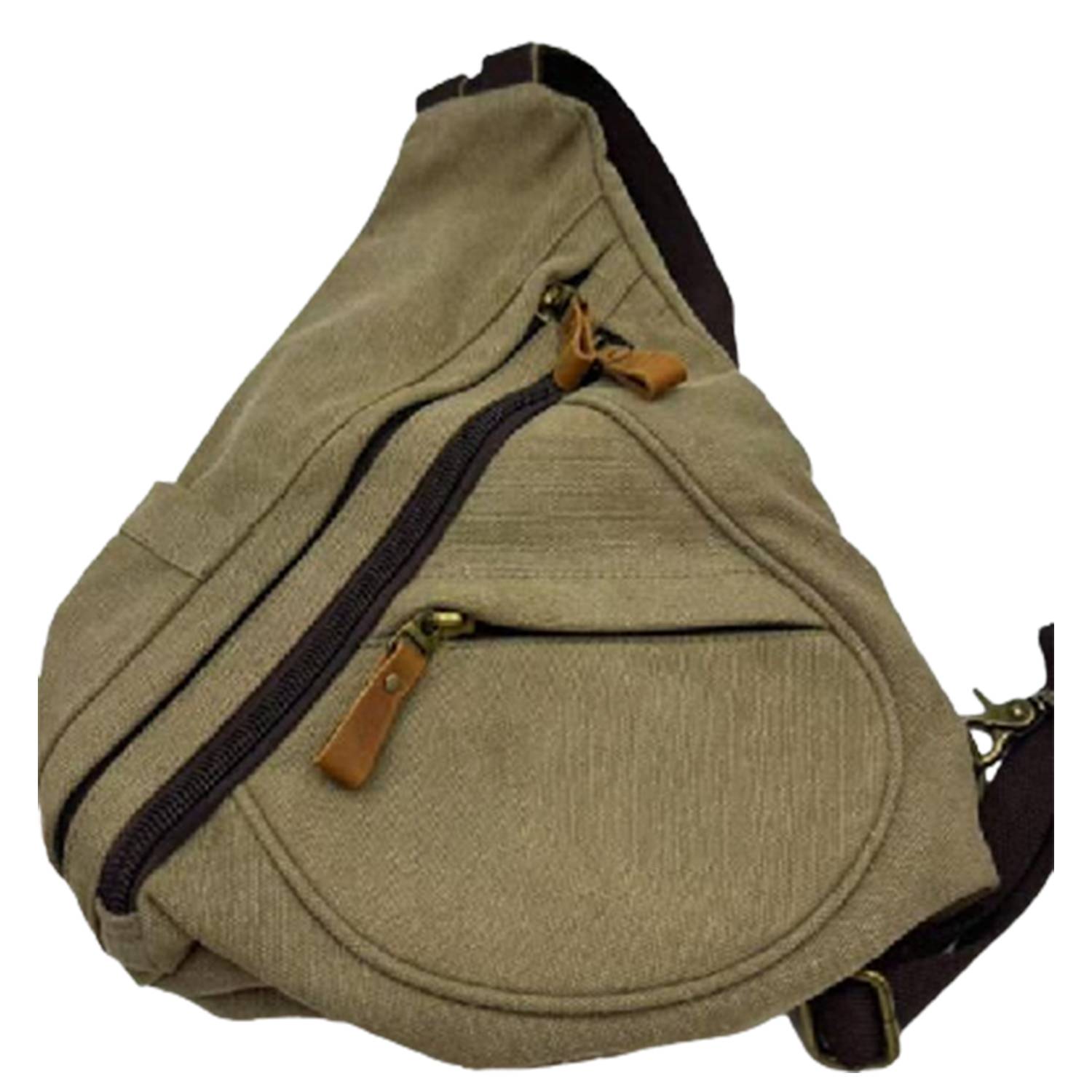Canvas Small Crossbody Backpack Casual Daypack for Men Women 14