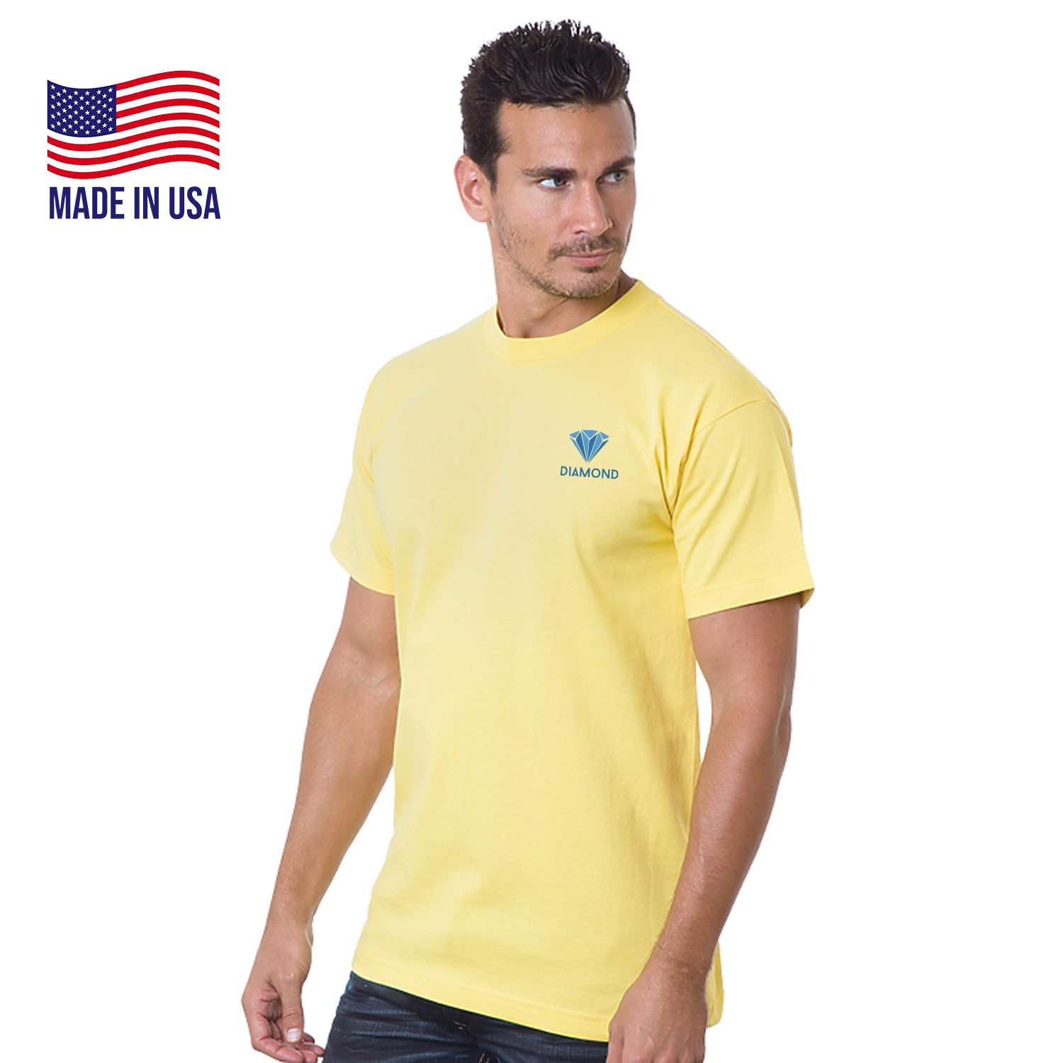 USA-Made 100% Pre-Shrunk Heavyweight Crew Tee Shirt 2