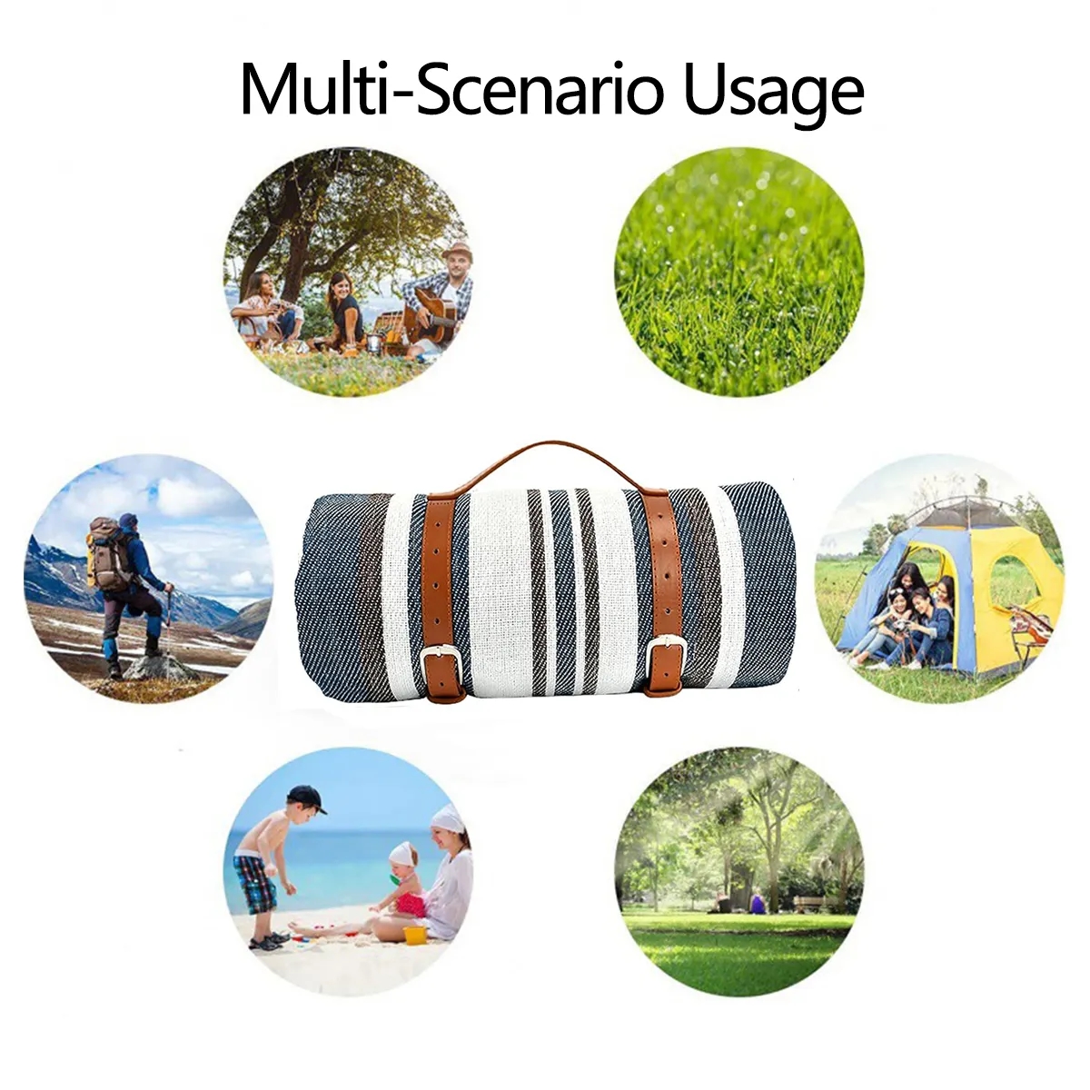 Portable Foldable Large Waterproof Picnic Blankets Beach Mat 4