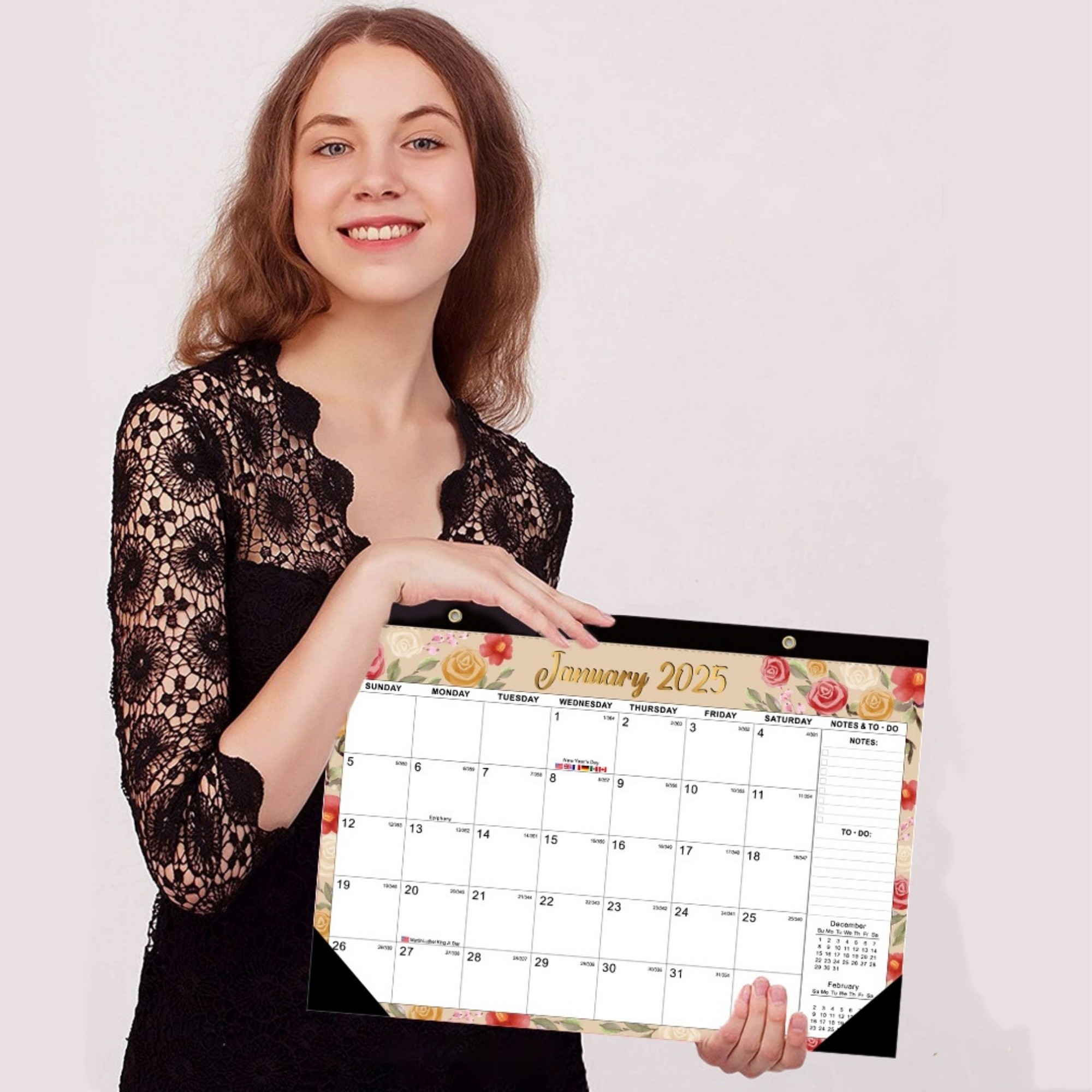 18 Months 17"*12" Wall Calendar From Jan 2025 To June 2026 6