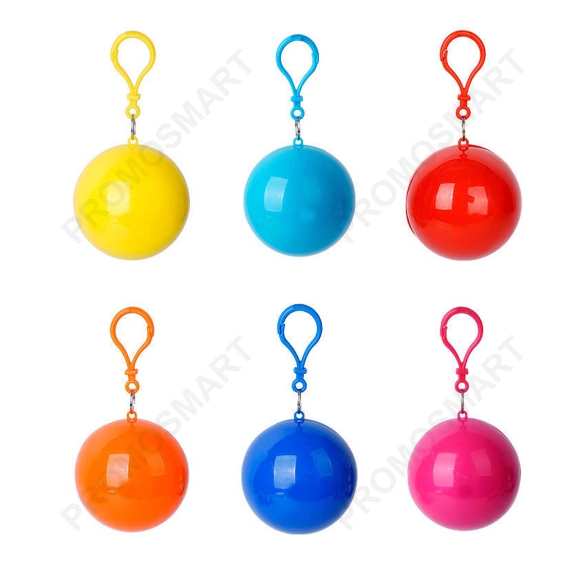 Disposable Raincoat Poncho Ball With Keychain 2
