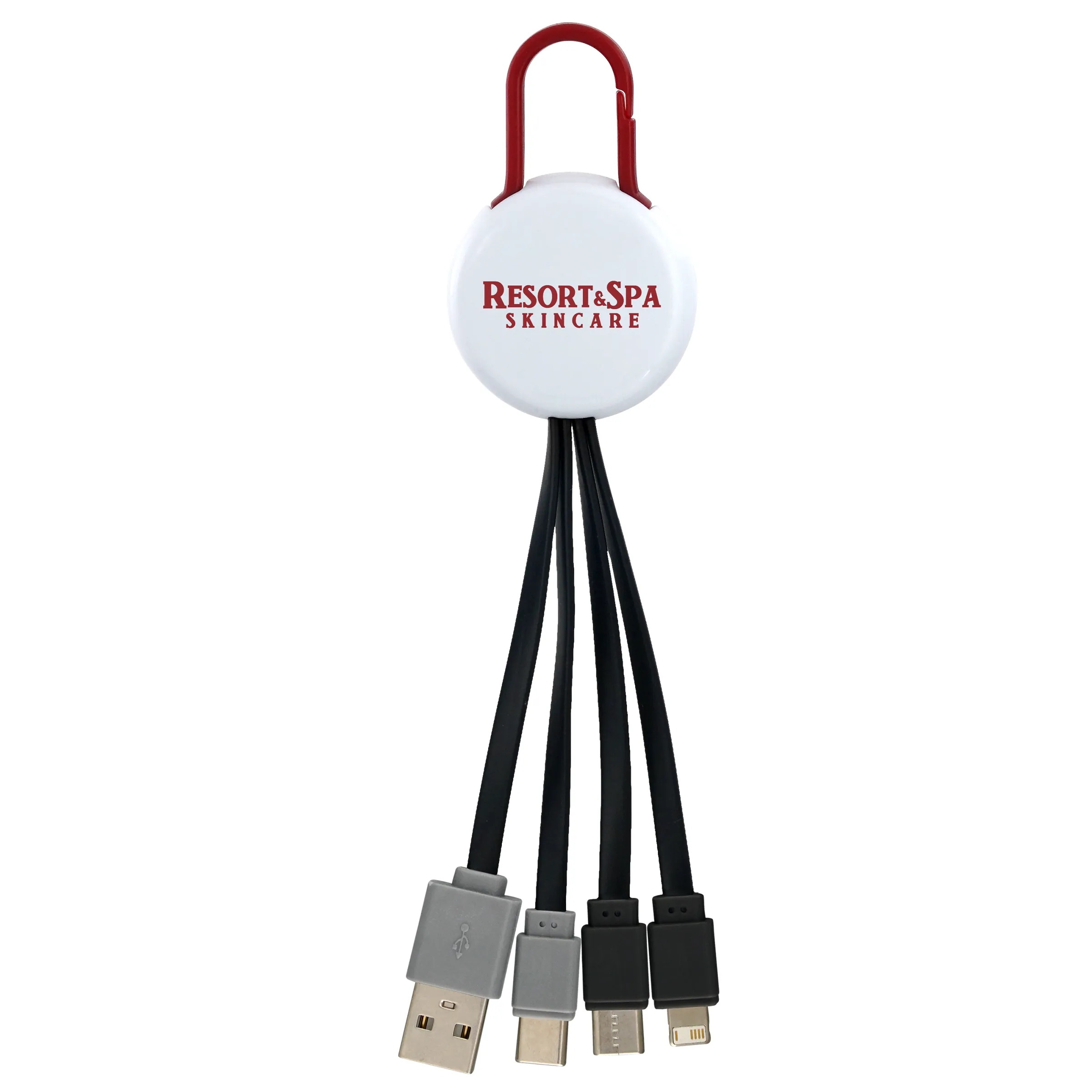 WHITE COLORFUL CLIP DUAL INPUT 3 IN 1 CHARGING CABLE 30