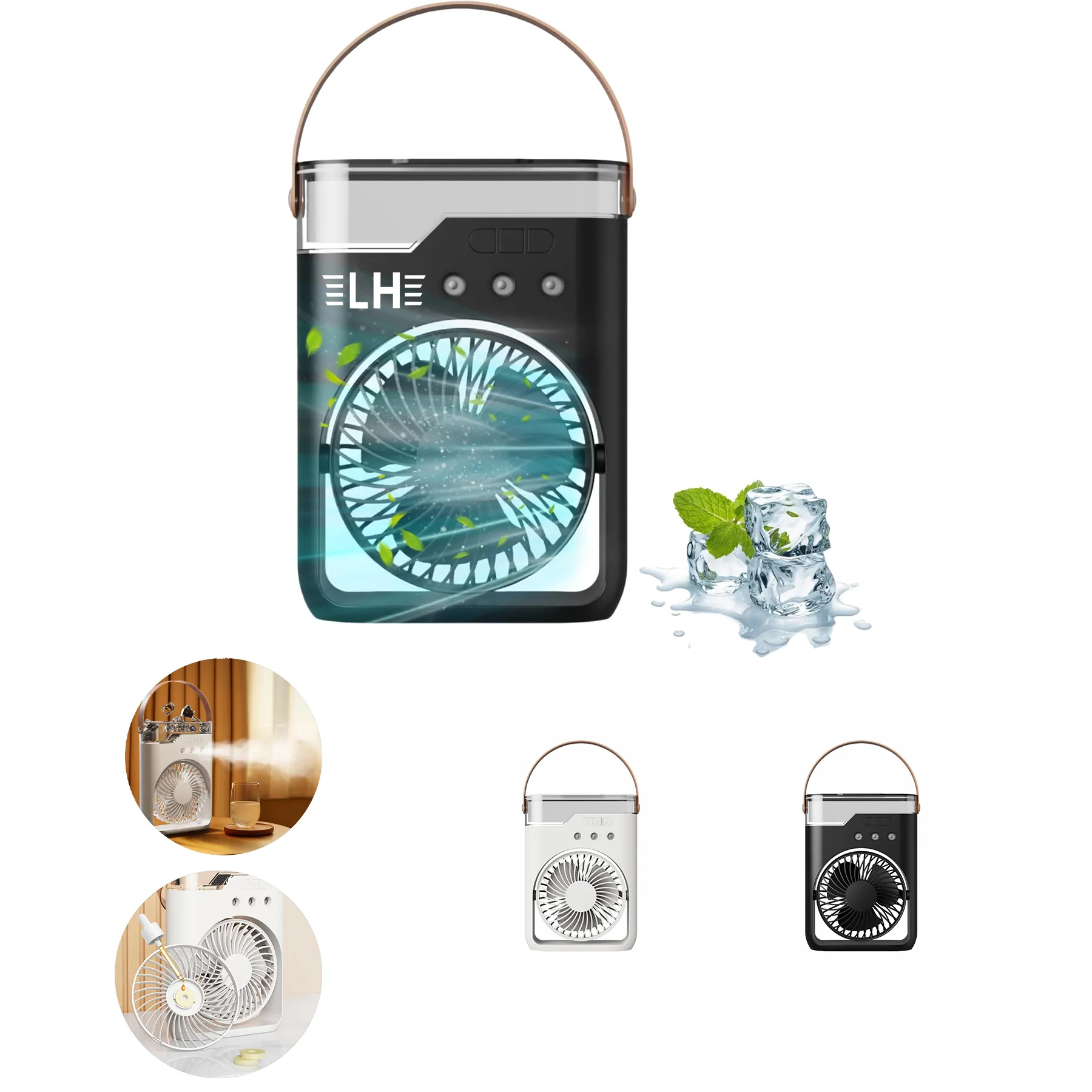 USB Rechargeable Cooling Mist Fan with Water Tank 2