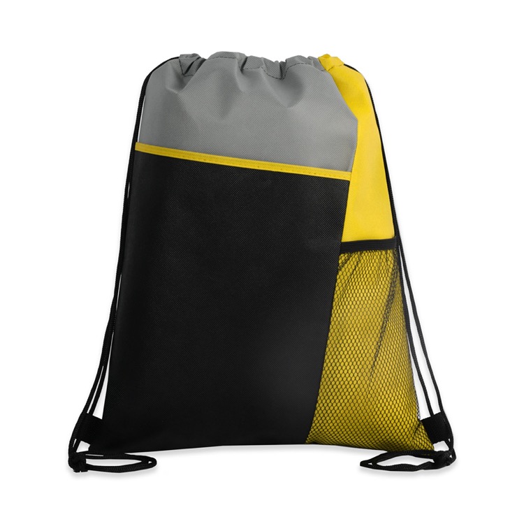 Tri-Colored Mesh Pocket Drawstring Backpack 8
