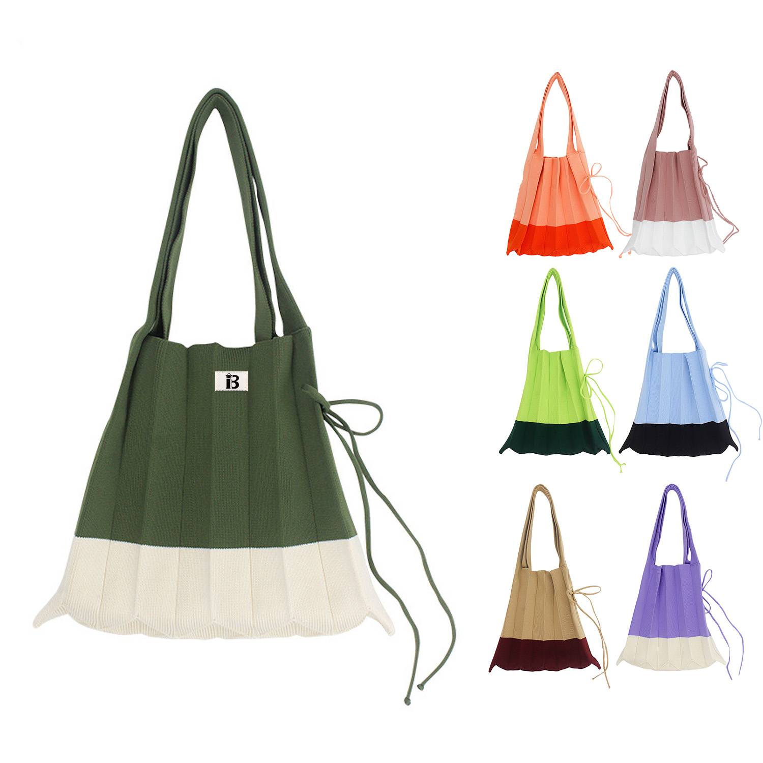 Pleats Knit Bag, custom tote bag with logo imprint 8