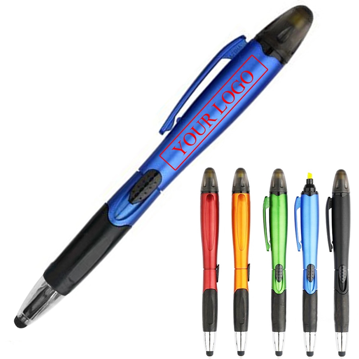 Slim Highlighter Ballpoint Pen With Soft Grip 2