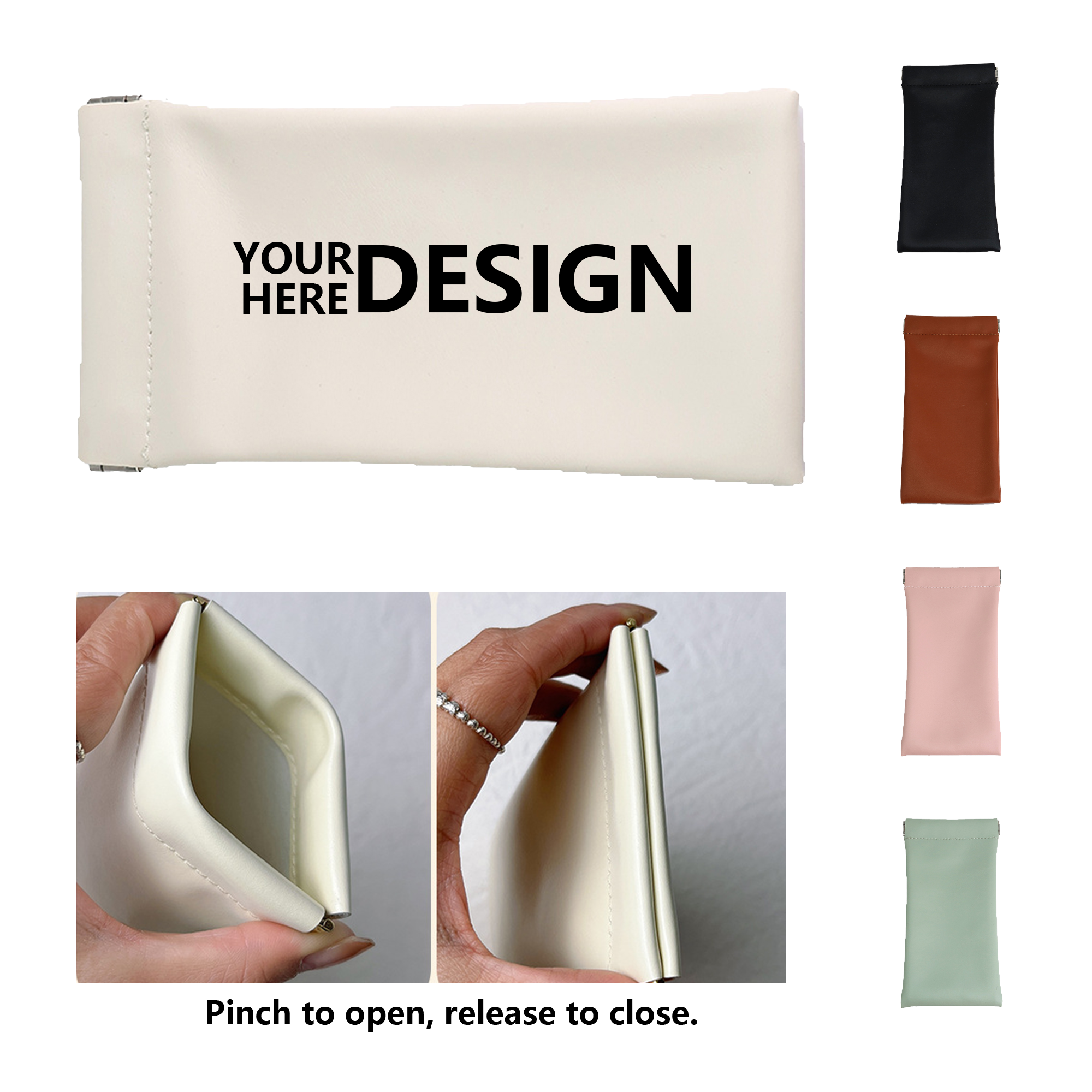 Minimalist PU Leather Sunglasses Pouch with Snap Closure 2
