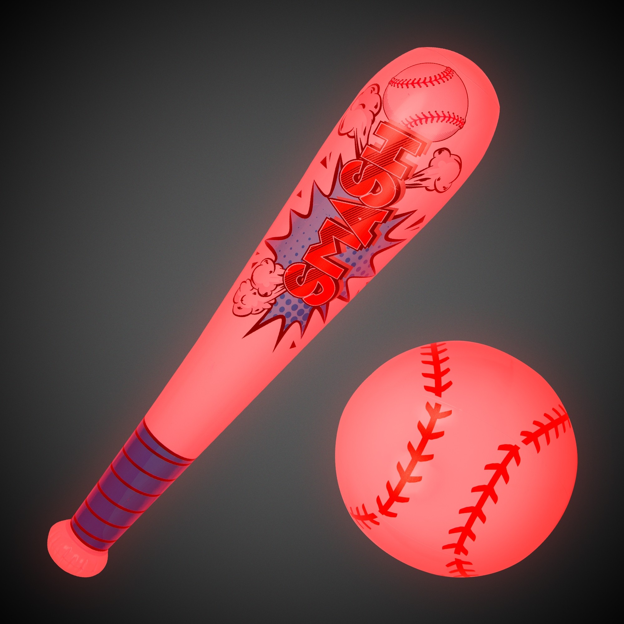Light Up Bat and Baseball Inflatable Set(Imprintable) 5