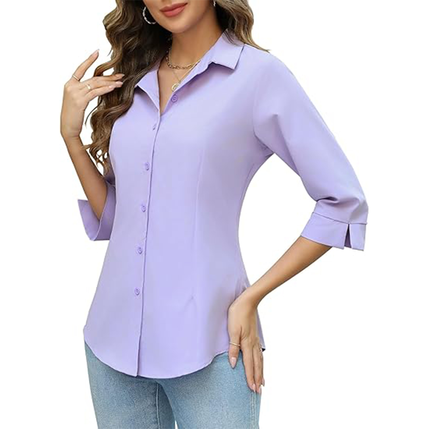 Women Three Quarter Sleeve Shirt 11