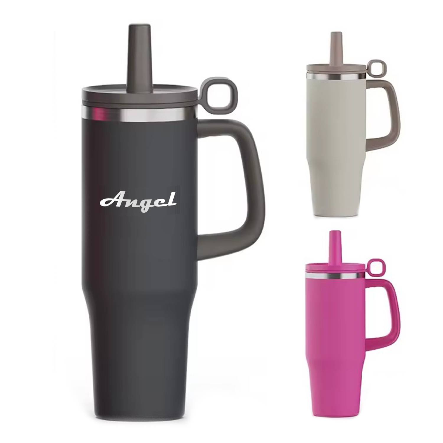 40oz Tumbler with Straw Lid and Handle 3