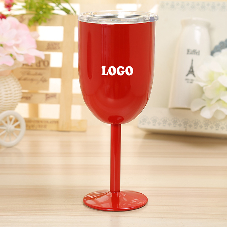 10 OZ Stainless Steel Double Walled Insulated Goblet with Lid 1