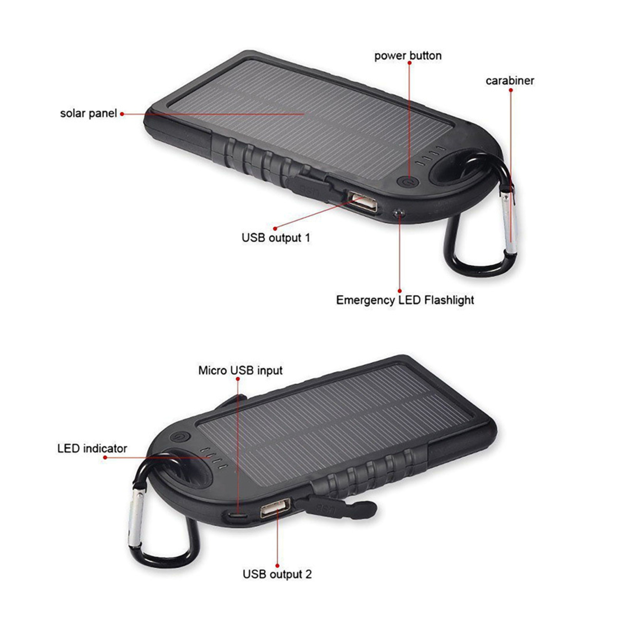 5000mAh Portable Universal Solar Power Bank 1