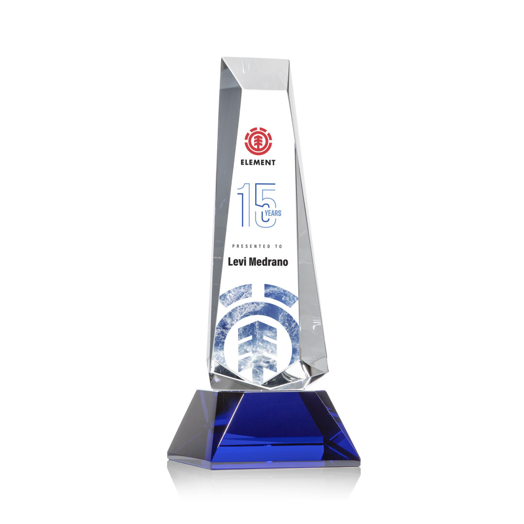 Rustern Obelisk VividPrint™ Award on Base - Blue 5