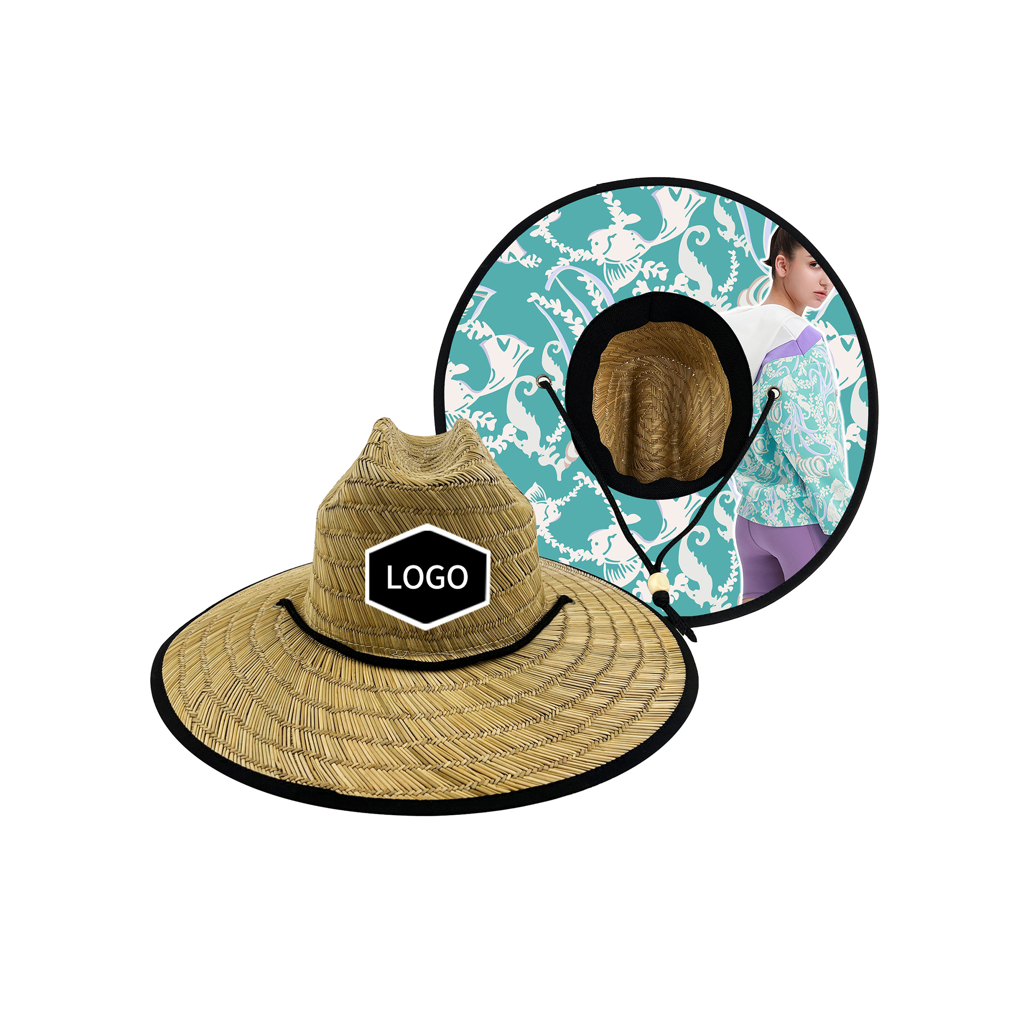 Lifeguard Sun Style Woven Grass Wide Brim 22" 21