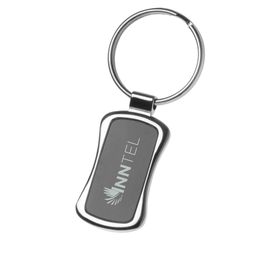 Black Chrome Engraved Metal Keychain 3