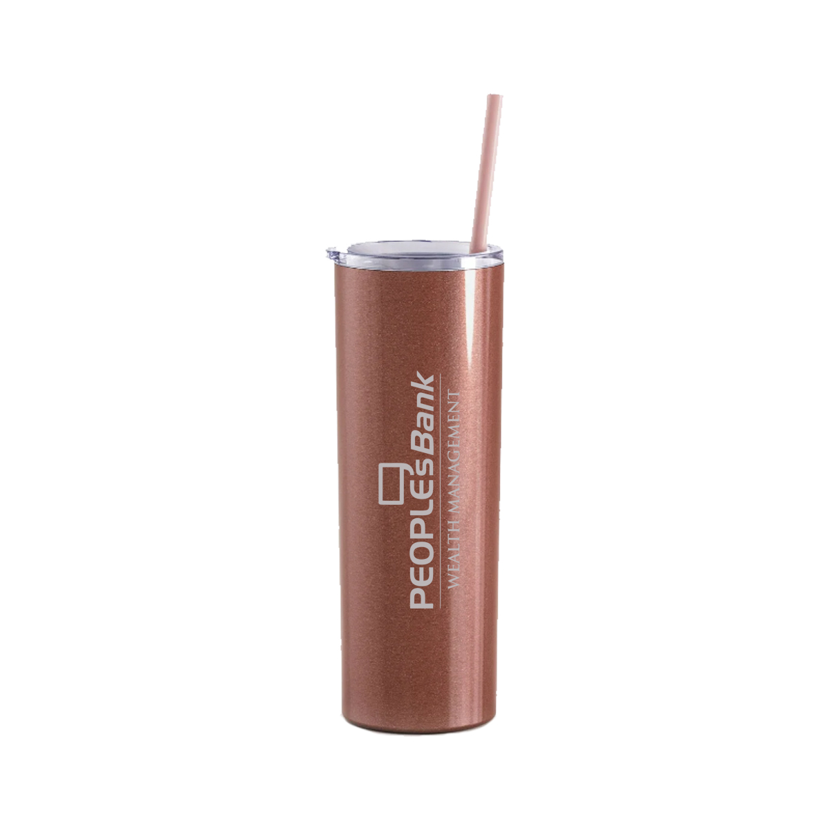 20 Oz. Maars Glitter Rosegold Skinny Steel Tumbler