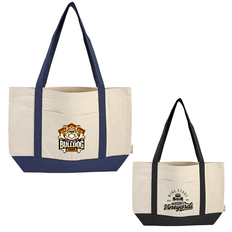 Dallas Recycled Cotton Front Pocket Tote, custom tote bag with logo imprint 4