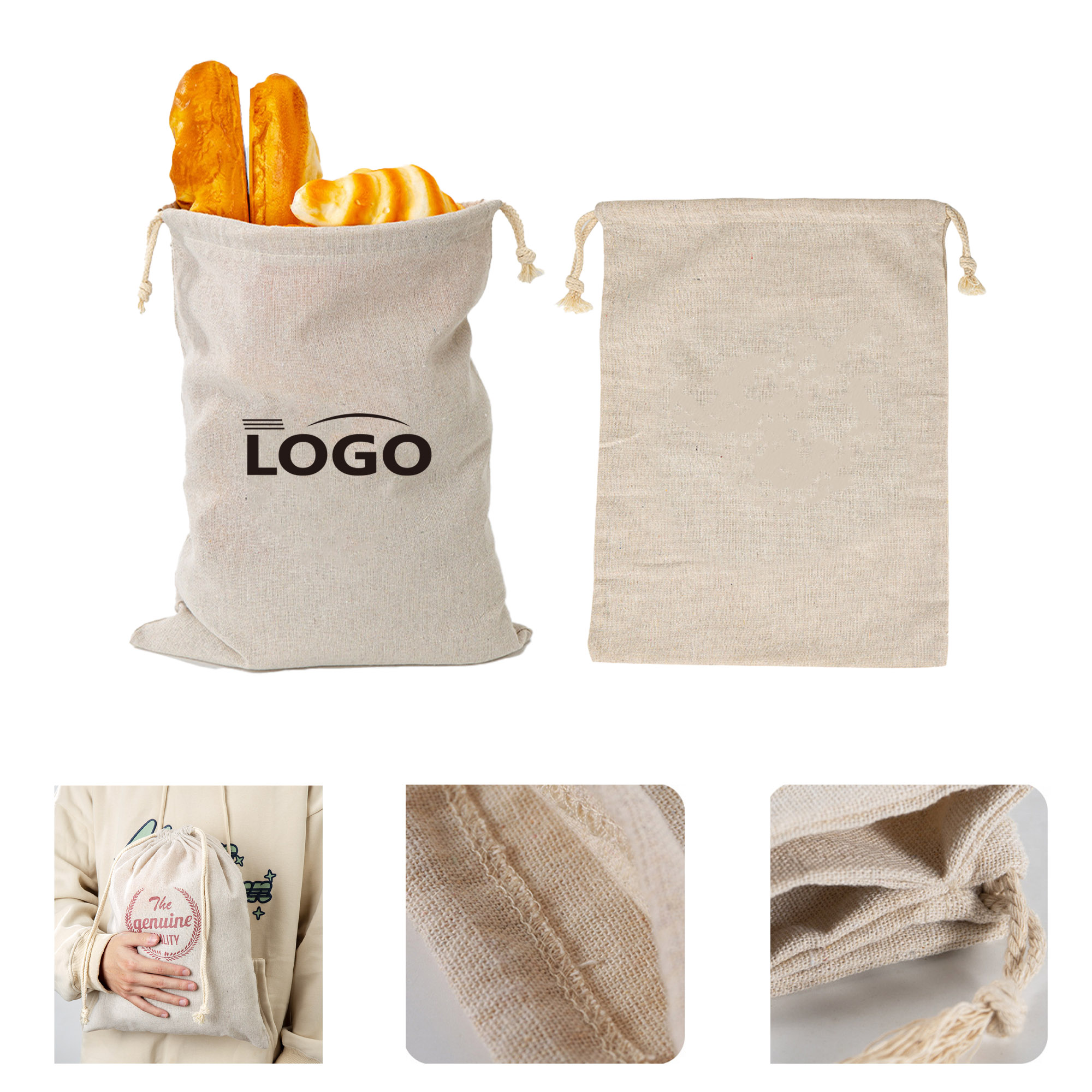 MOQ 20 pcs Customizable Bread Bag 2